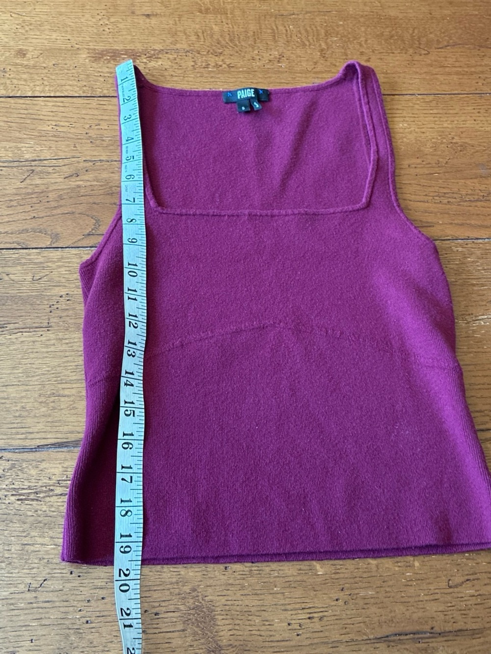 PAIGE Raspberry Knit Square-Neck Tank Top - Picture 4 of 5